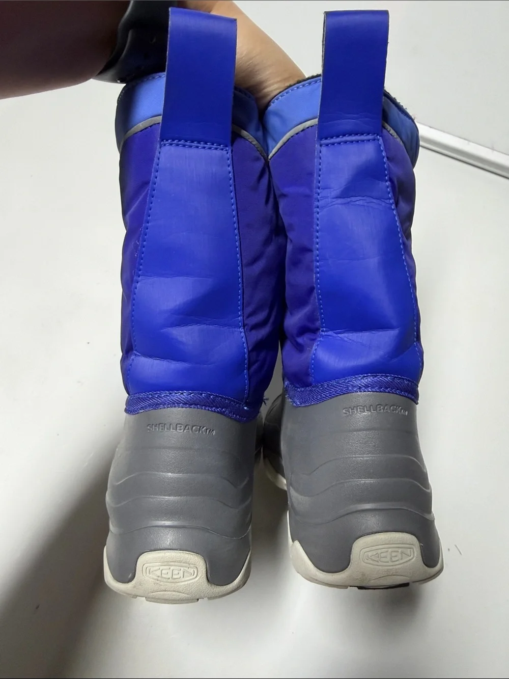 Keen Kids Waterproof Winter kids Boots in Blue and Gray Yellow Accent sz 5